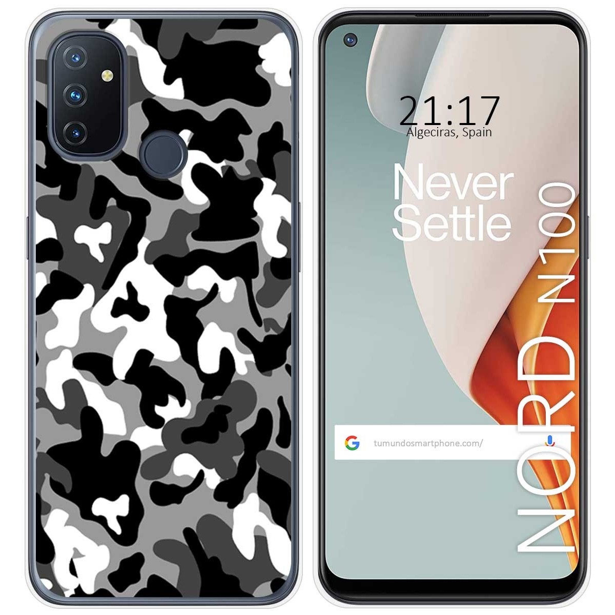 Funda Gel Tpu para Oneplus Nord N100 diseño Snow Camuflaje Dibujos