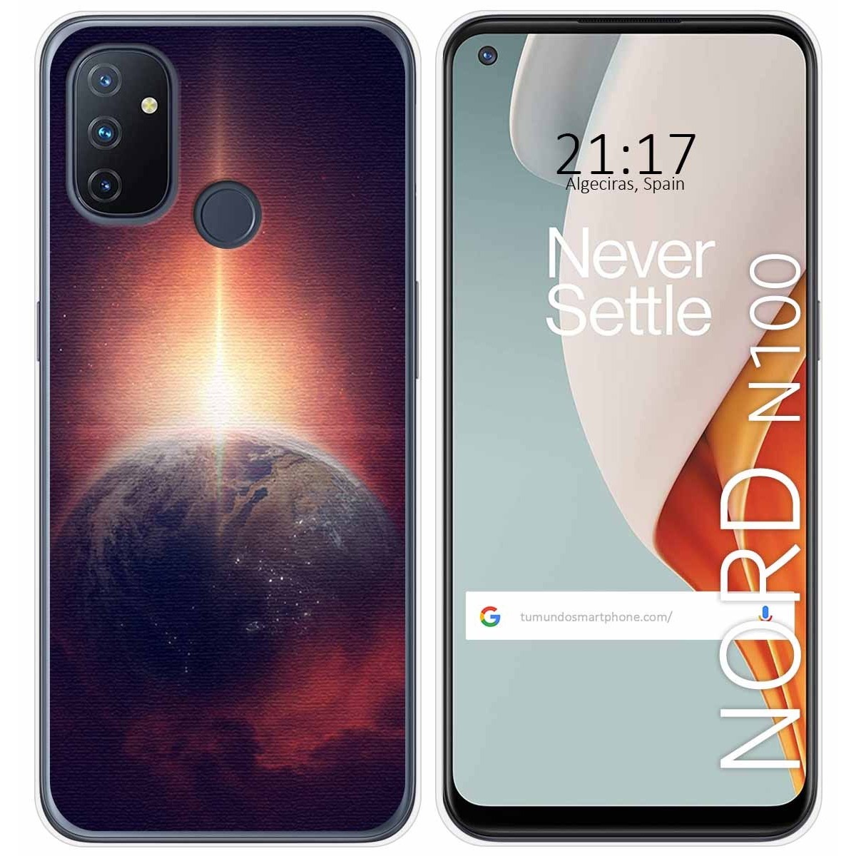 Funda Gel Tpu para Oneplus Nord N100 diseño Tierra Dibujos