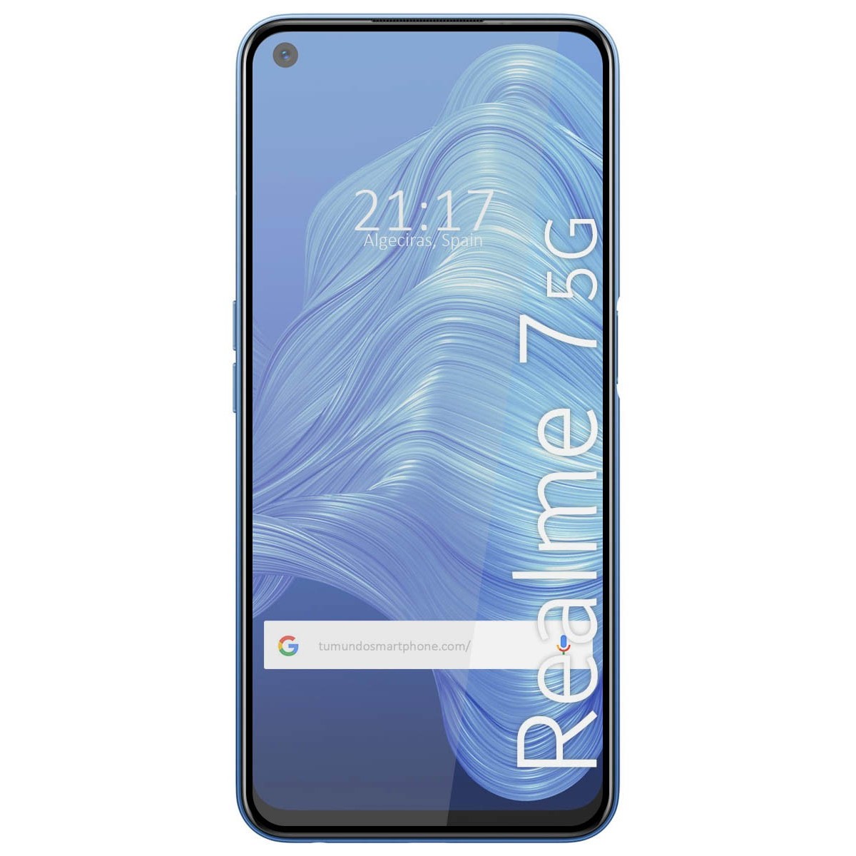 Protector Cristal Templado Completo 5D Full Glue Negro para Realme 7 5G Vidrio