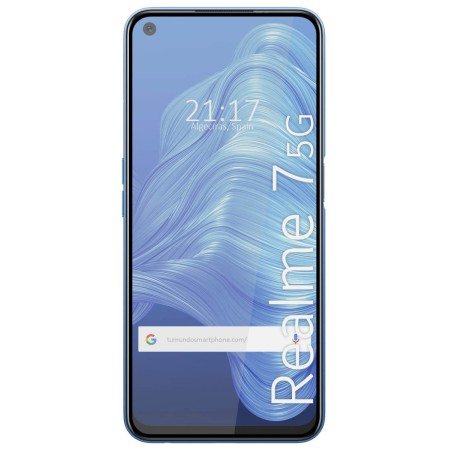 Protector Cristal Templado Completo 5D Full Glue Negro para Realme 7 5G Vidrio