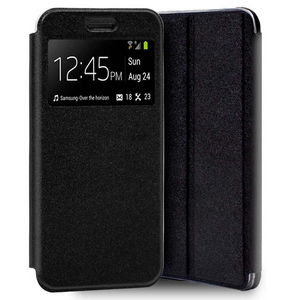 Funda Libro Soporte con Ventana para Oppo A73 5G Color Negra