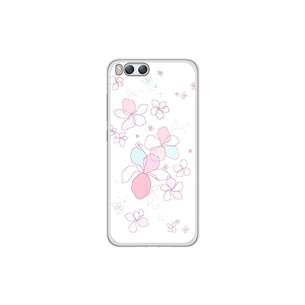 Funda Gel Tpu para Xiaomi Mi6 Diseño Flores Minimal Dibujos
