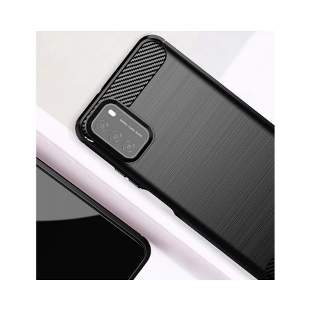 Funda Gel Tpu Tipo Carbon Negra para Xiaomi POCO M3 / Redmi 9T