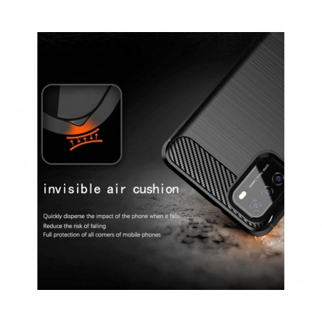 Funda Gel Tpu Tipo Carbon Negra para Xiaomi POCO M3 / Redmi 9T