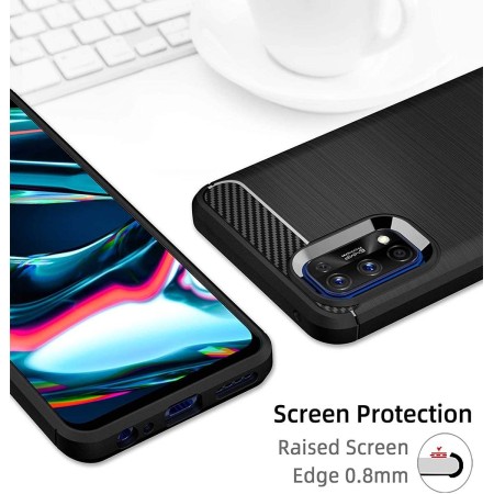Funda Gel Tpu Tipo Carbon Negra para Realme 7 5G