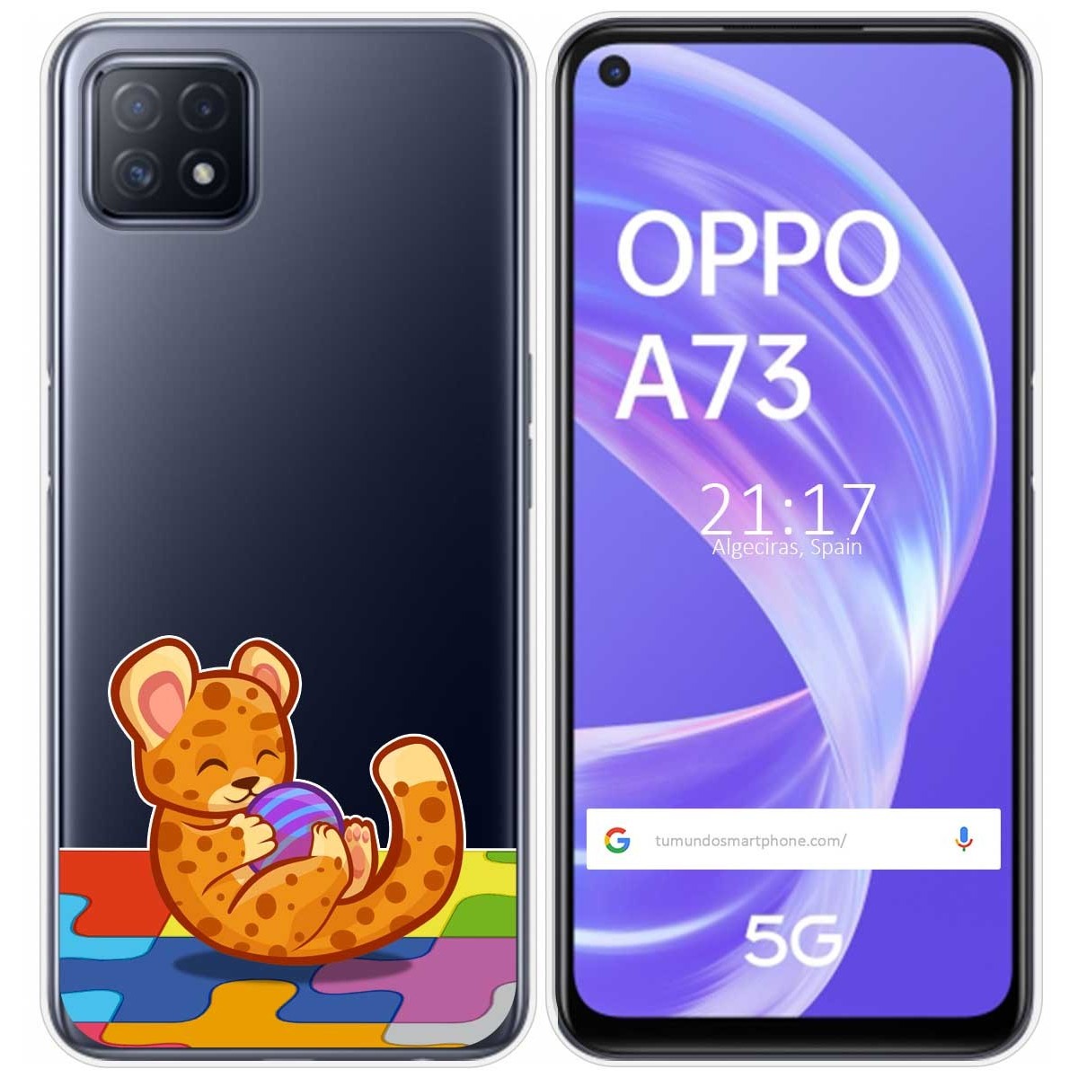 Funda Gel Transparente para Oppo A73 5G diseño Leopardo Dibujos