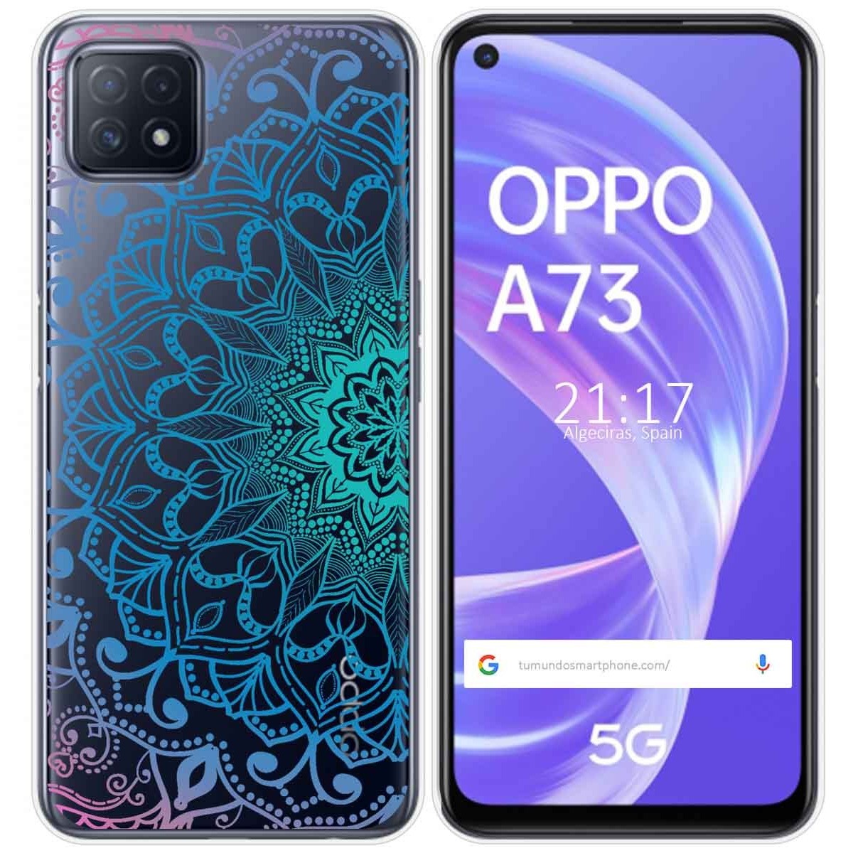 Funda Gel Transparente para Oppo A73 5G diseño Mandala Dibujos