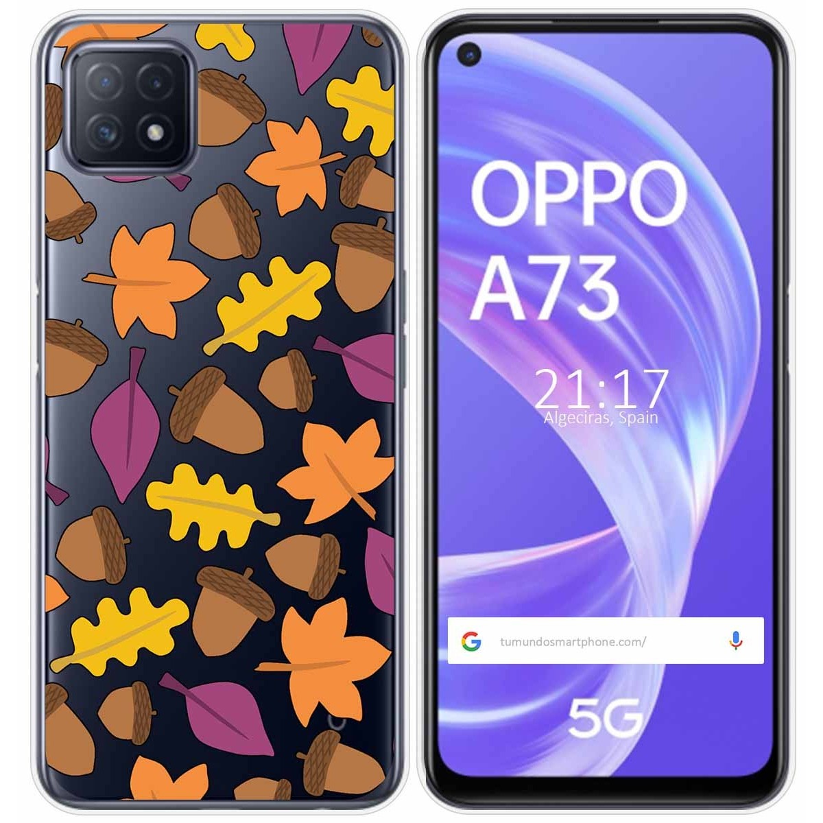 Funda Gel Transparente para Oppo A73 5G diseño Otoño Dibujos