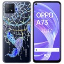 Funda Gel Transparente para Oppo A73 5G diseño Plumas Dibujos