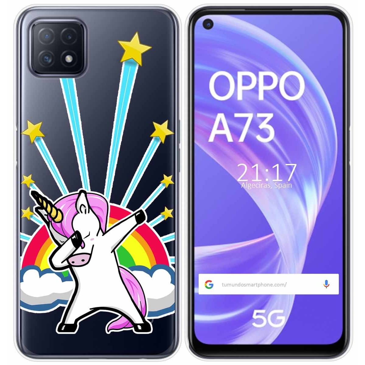 Funda Gel Transparente para Oppo A73 5G diseño Unicornio Dibujos