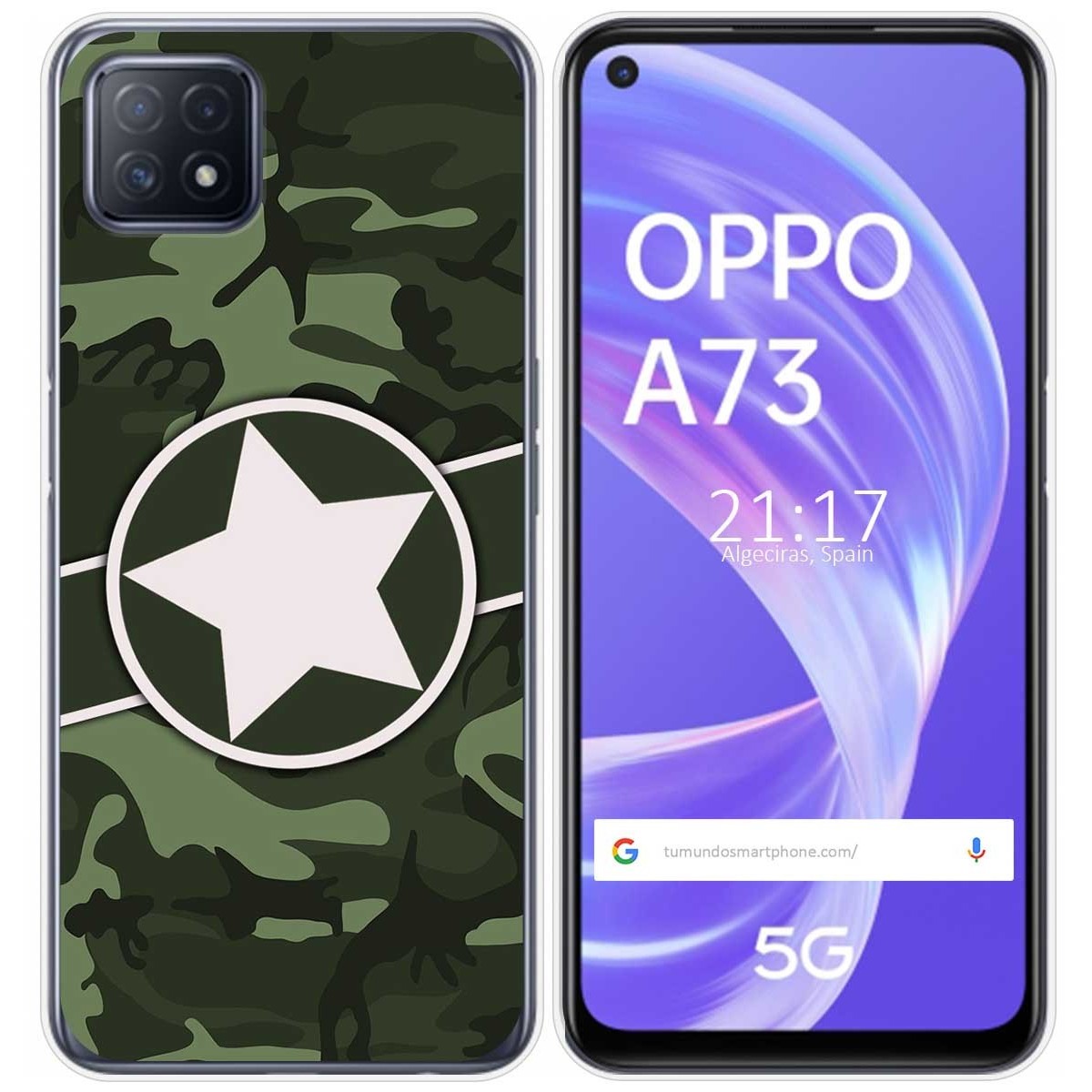 Funda Gel Tpu para Oppo A73 5G diseño Camuflaje 01 Dibujos
