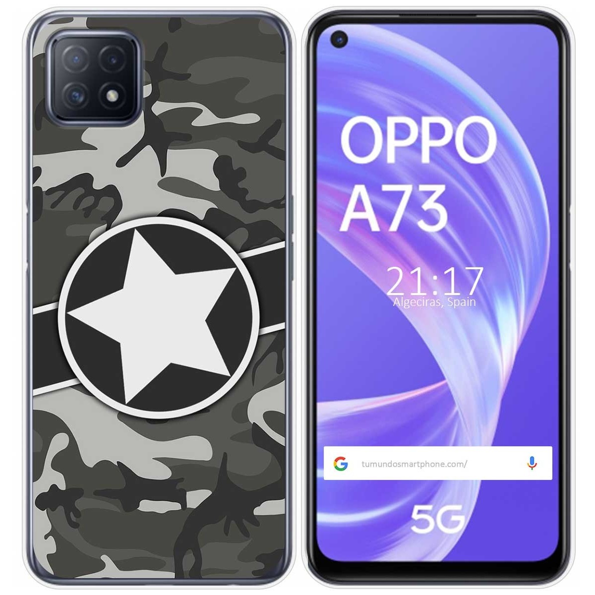 Funda Gel Tpu para Oppo A73 5G diseño Camuflaje 02 Dibujos