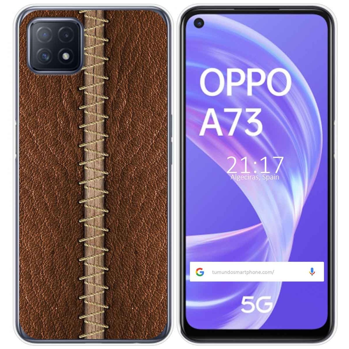 Funda Gel Tpu para Oppo A73 5G diseño Cuero 01 Dibujos