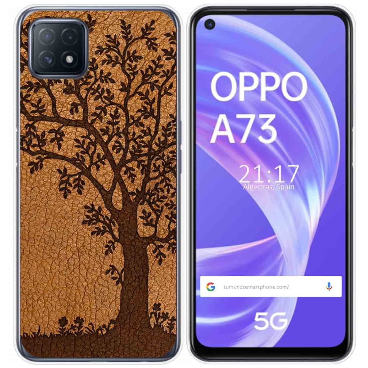 Funda Gel Tpu para Oppo A73 5G diseño Cuero 03 Dibujos