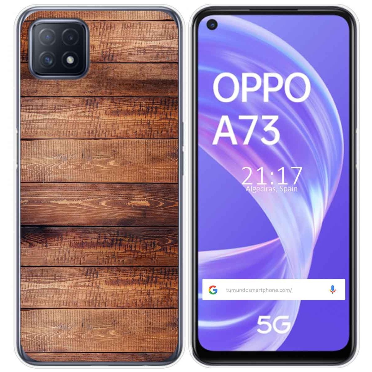 Funda Gel Tpu para Oppo A73 5G diseño Madera 02 Dibujos