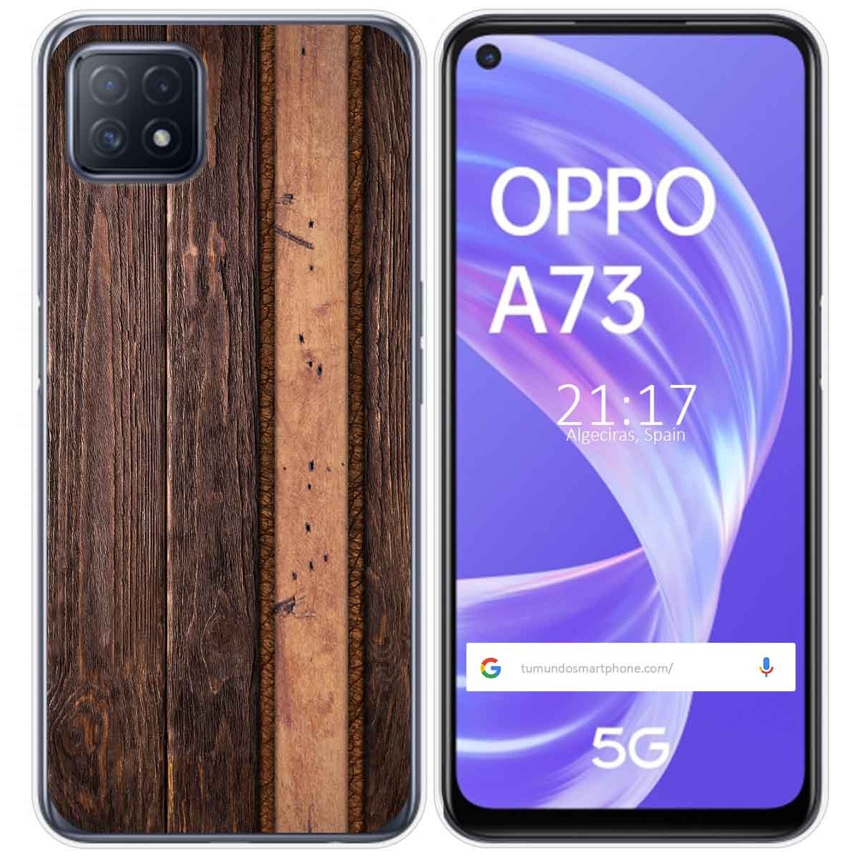 Funda Gel Tpu para Oppo A73 5G diseño Madera 05 Dibujos