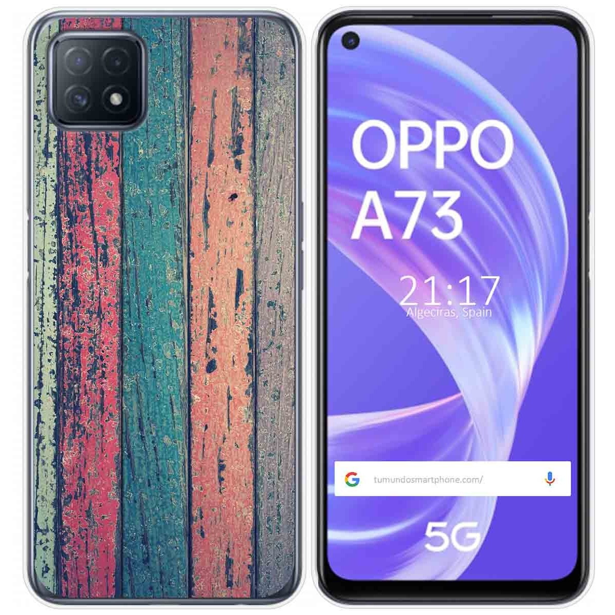 Funda Gel Tpu para Oppo A73 5G diseño Madera 10 Dibujos