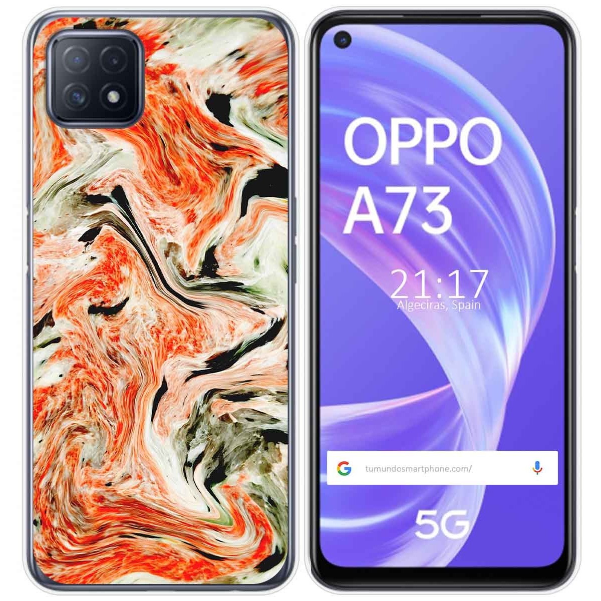 Funda Gel Tpu para Oppo A73 5G diseño Mármol 12 Dibujos
