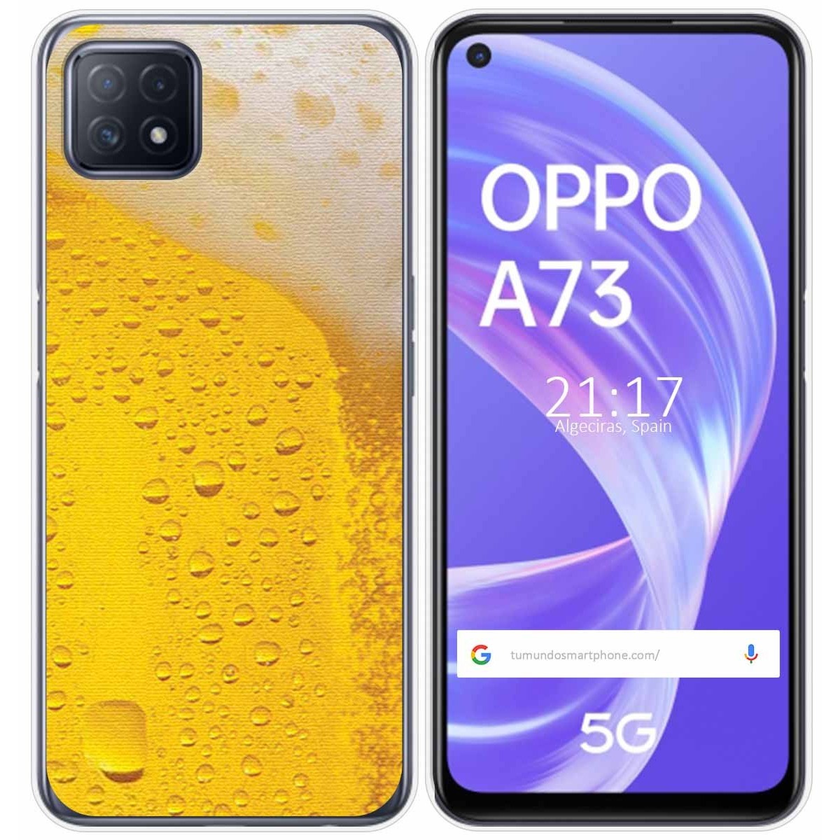 Funda Gel Tpu para Oppo A73 5G diseño Cerveza Dibujos
