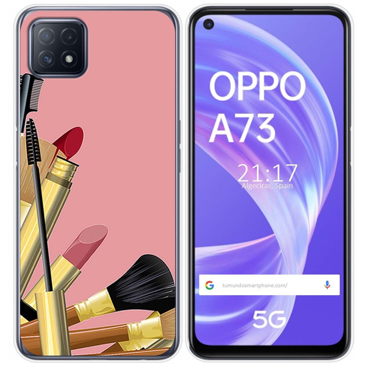 Funda Gel Tpu para Oppo A73 5G diseño Brochas Dibujos