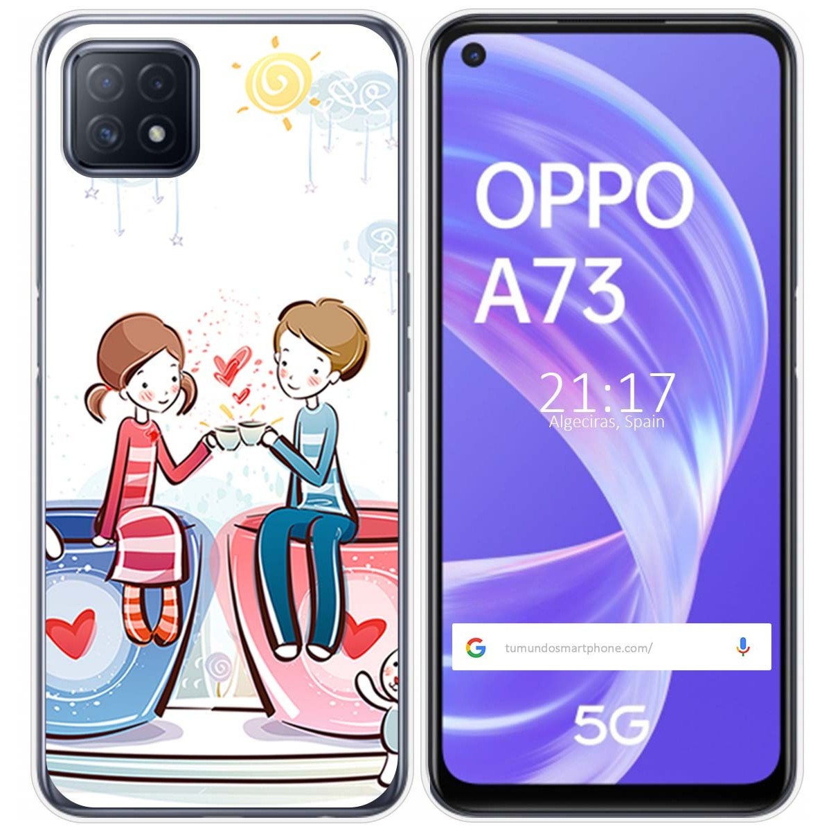 Funda Gel Tpu para Oppo A73 5G diseño Café Dibujos
