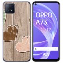 Funda Gel Tpu para Oppo A73 5G diseño Corazones Madera Dibujos