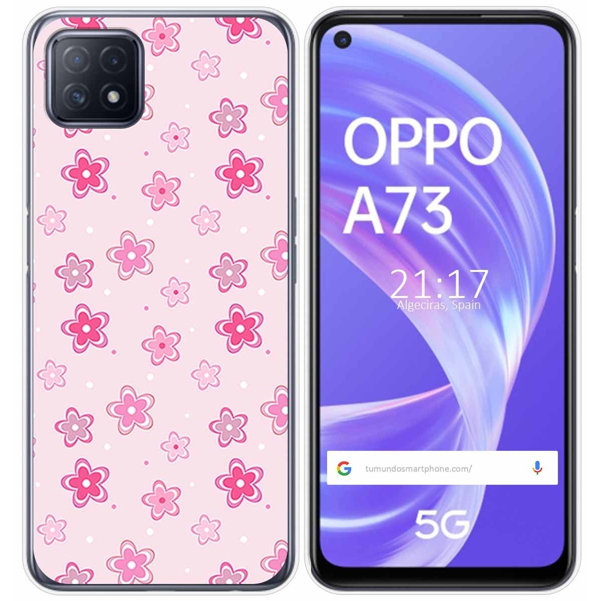 Funda Gel Tpu para Oppo A73 5G diseño Flores Dibujos