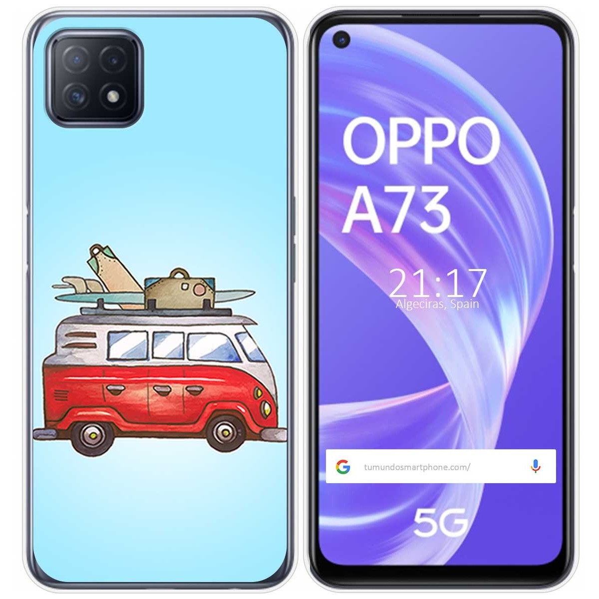 Funda Gel Tpu para Oppo A73 5G diseño Furgoneta Dibujos