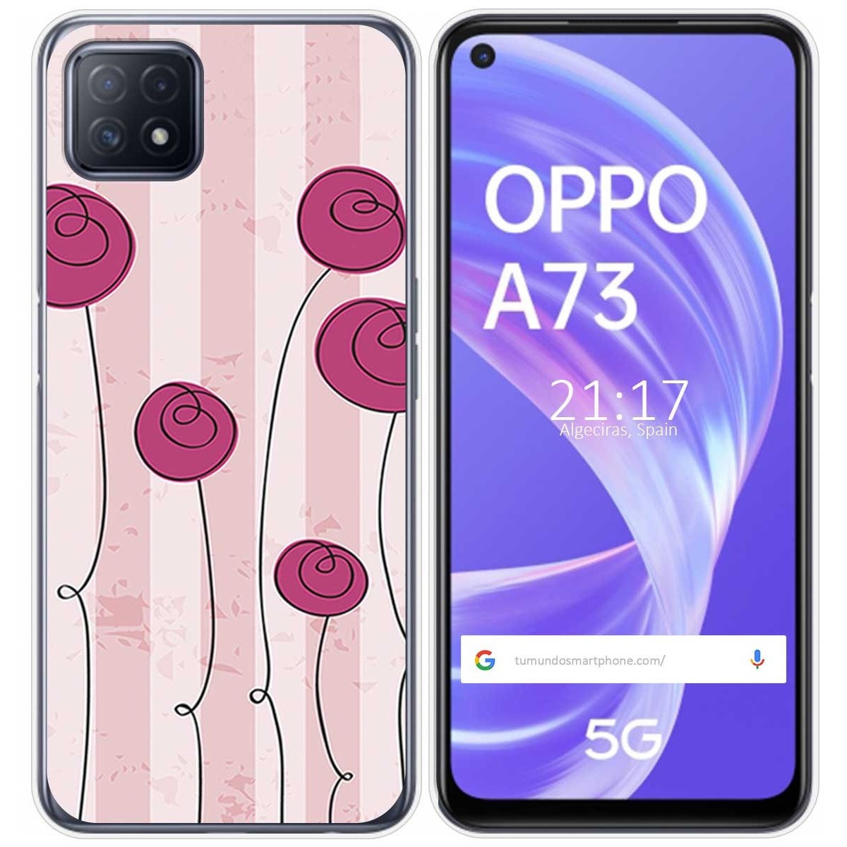Funda Gel Tpu para Oppo A73 5G diseño Flores Vintage Dibujos