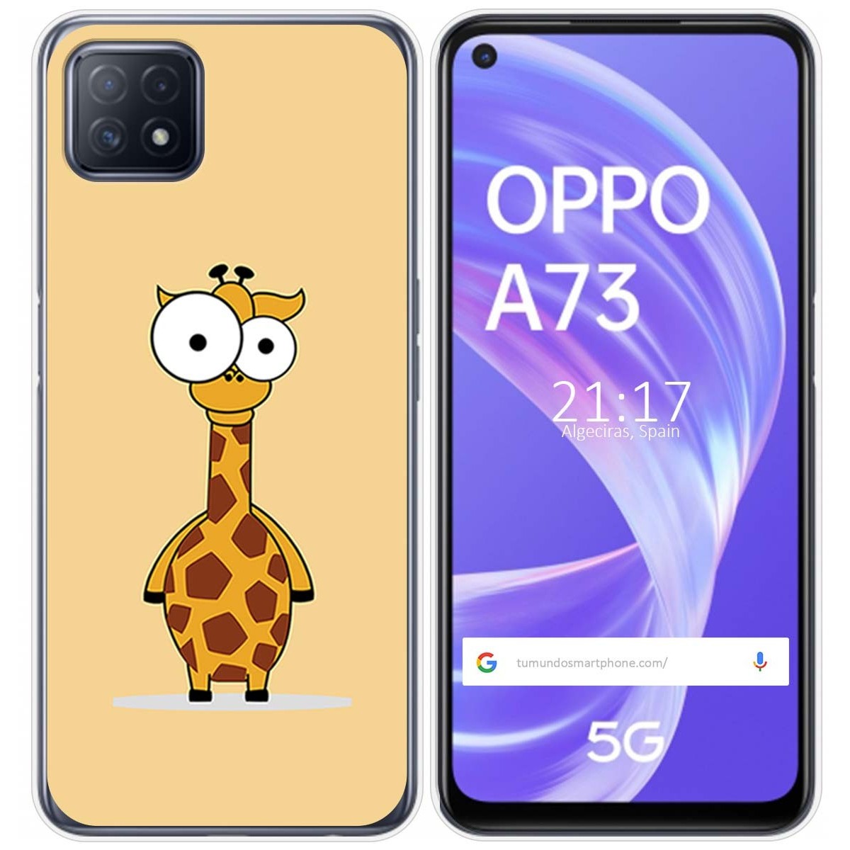 Funda Gel Tpu para Oppo A73 5G diseño Jirafa Dibujos