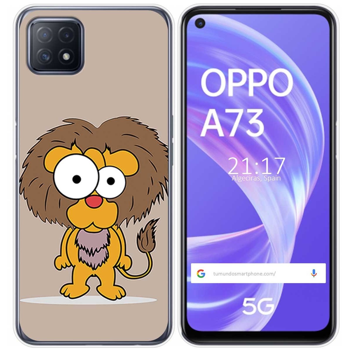 Funda Gel Tpu para Oppo A73 5G diseño Leon Dibujos