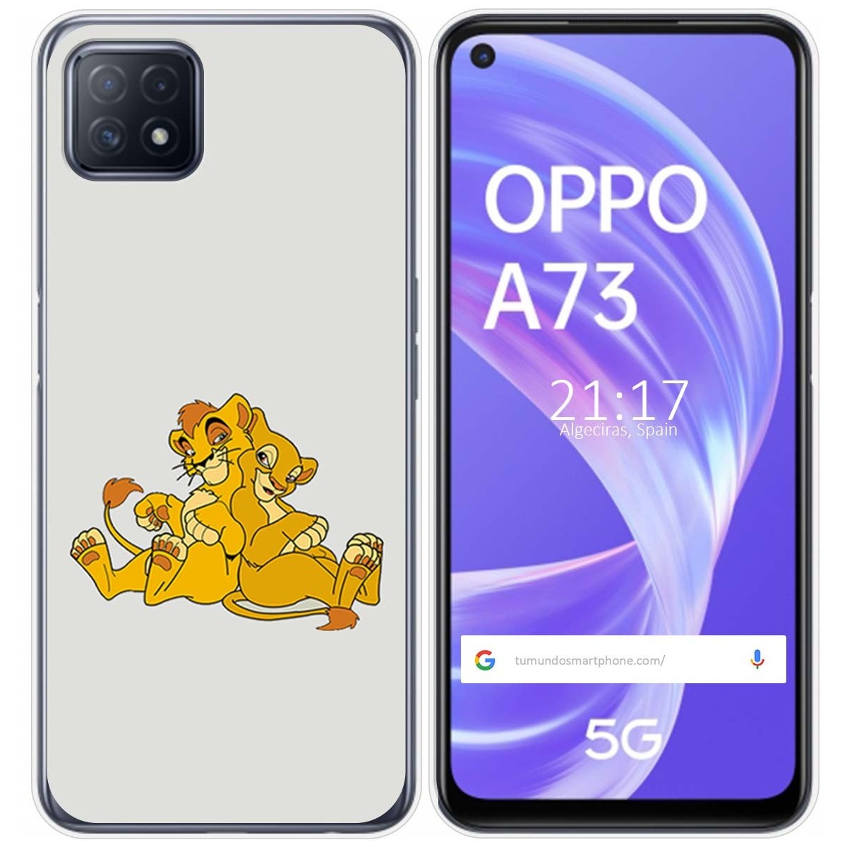 Funda Gel Tpu para Oppo A73 5G diseño Leones Dibujos