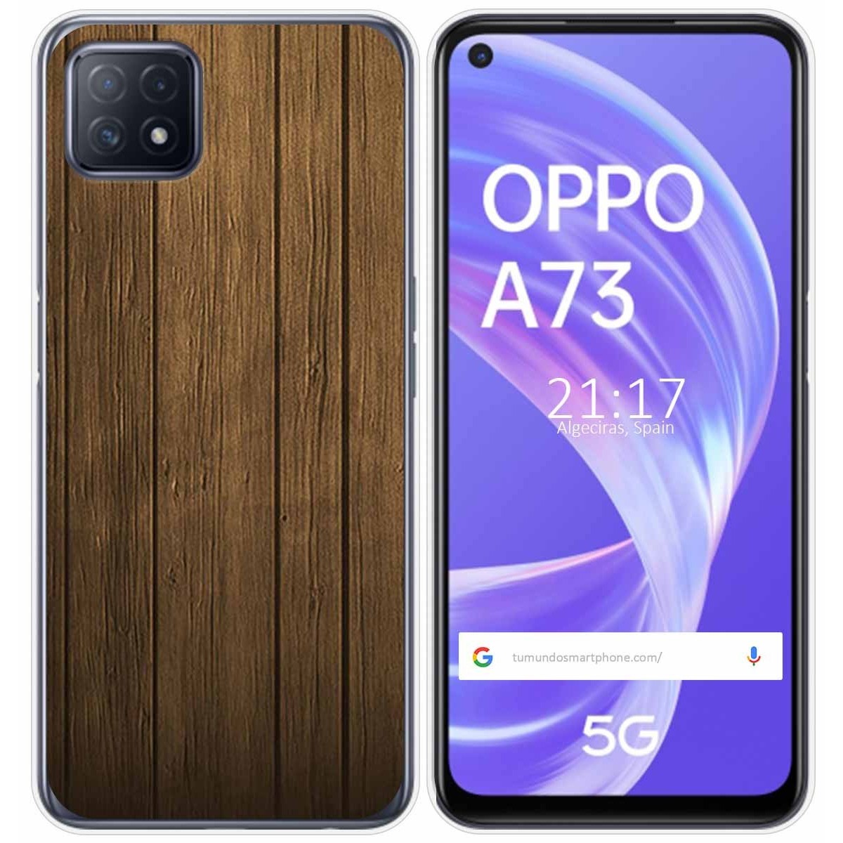 Funda Gel Tpu para Oppo A73 5G diseño Madera Dibujos