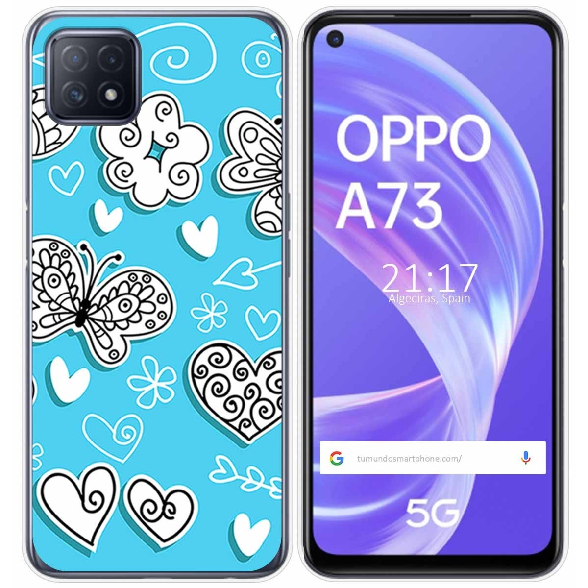 Funda Gel Tpu para Oppo A73 5G diseño Mariposas Dibujos