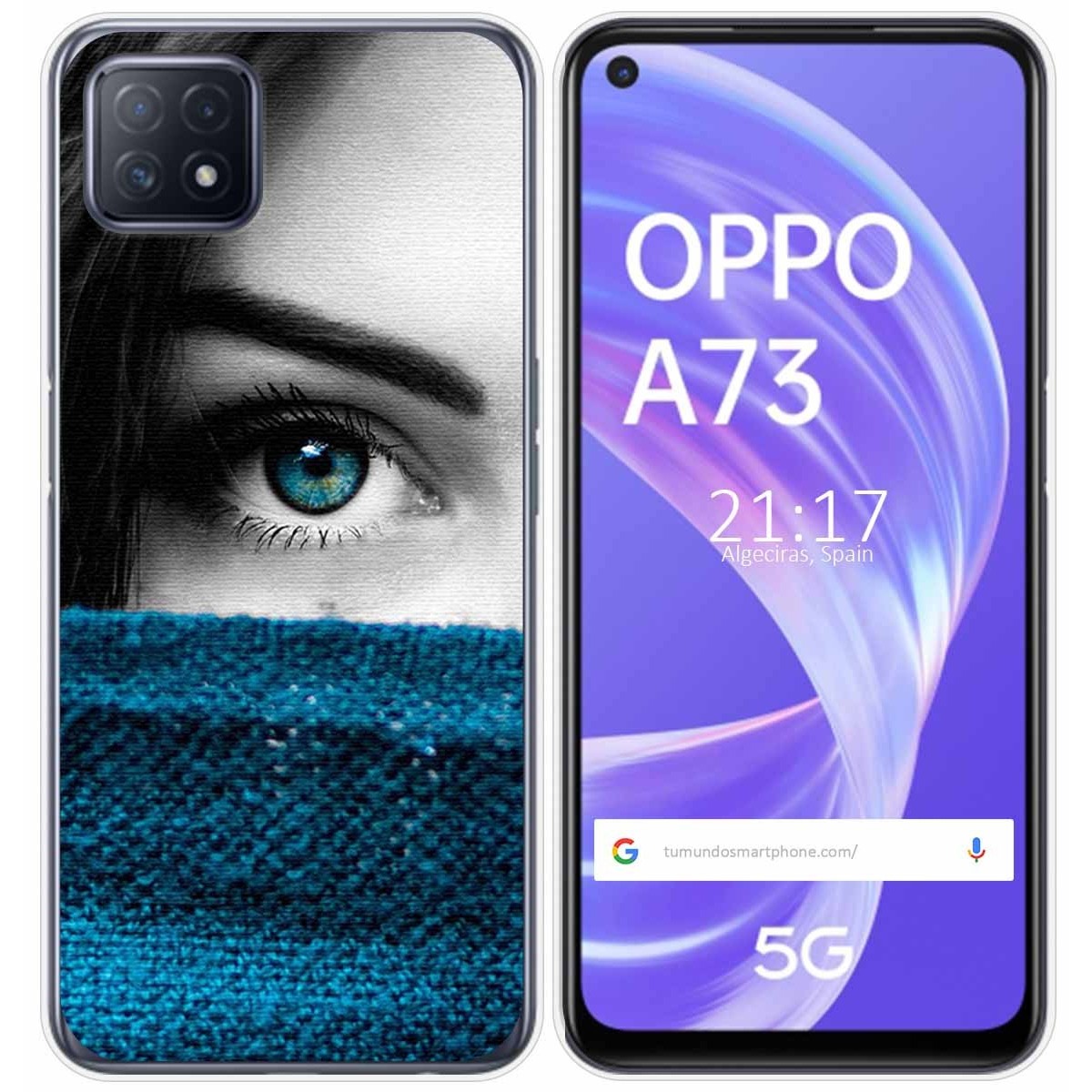 Funda Gel Tpu para Oppo A73 5G diseño Ojo Dibujos