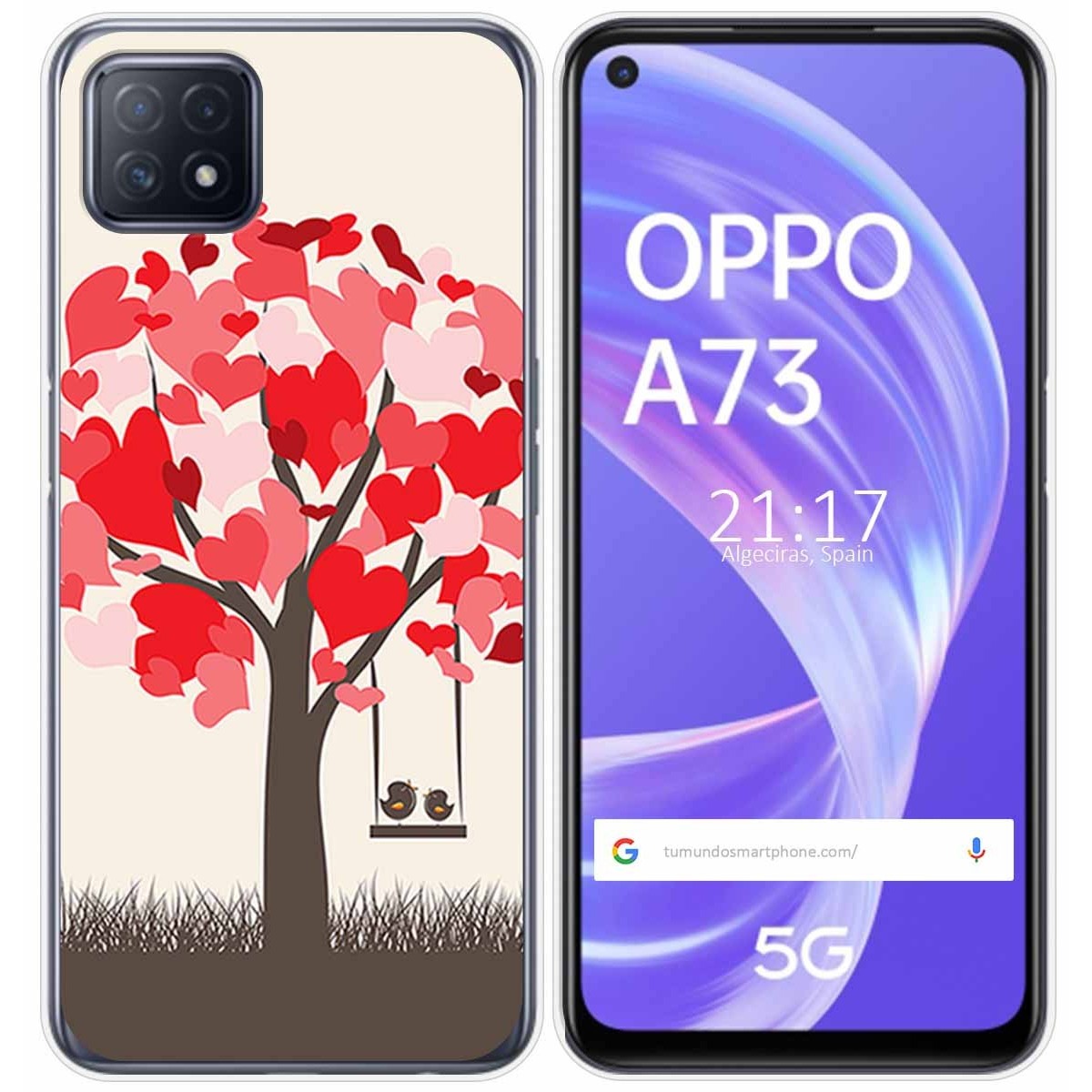 Funda Gel Tpu para Oppo A73 5G diseño Pajaritos Dibujos