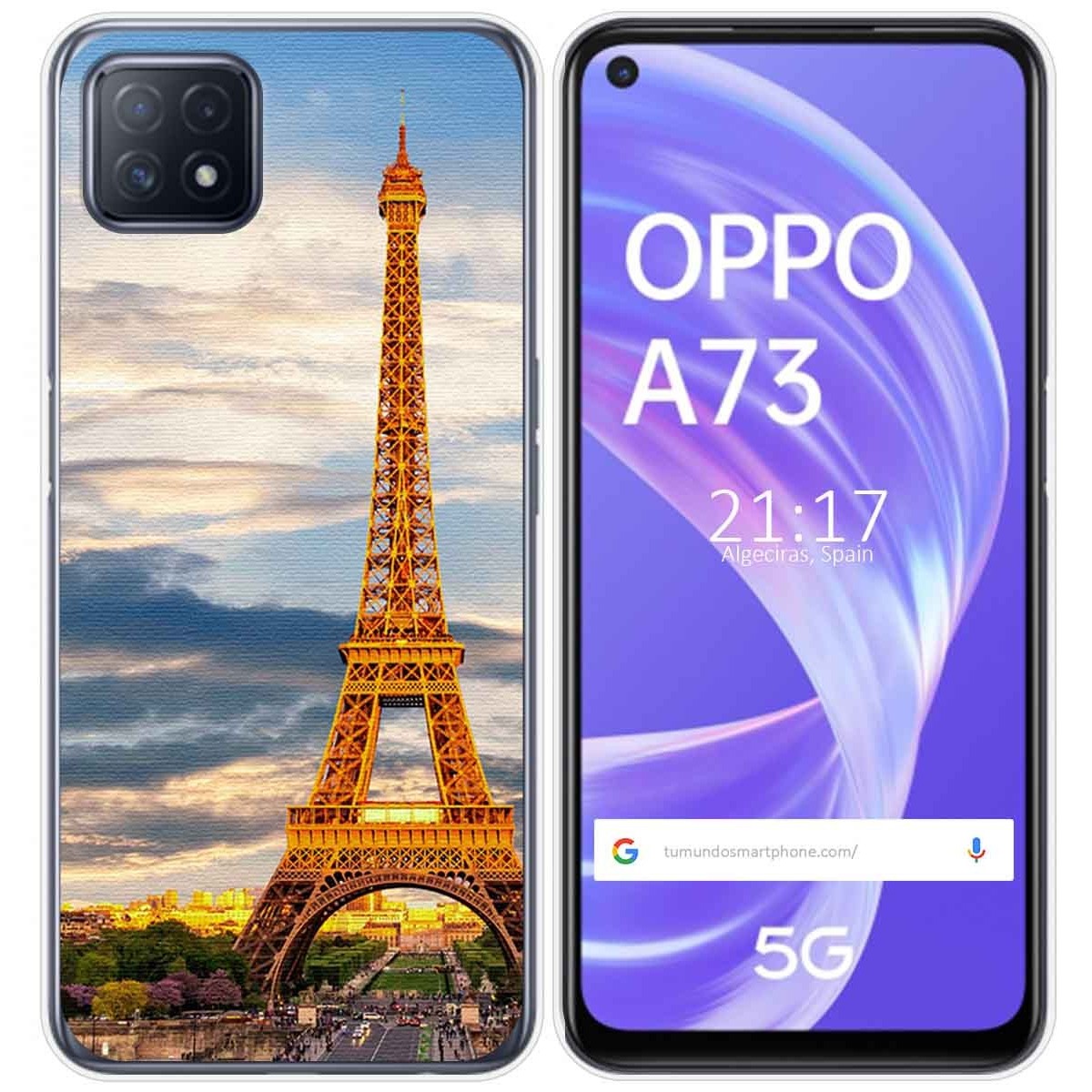 Funda Gel Tpu para Oppo A73 5G diseño Paris Dibujos