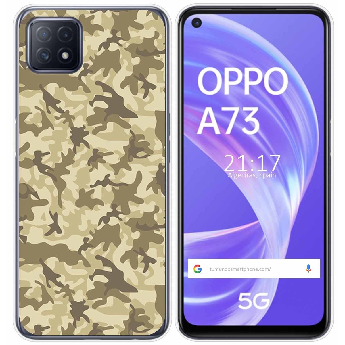Funda Gel Tpu para Oppo A73 5G diseño Sand Camuflaje Dibujos