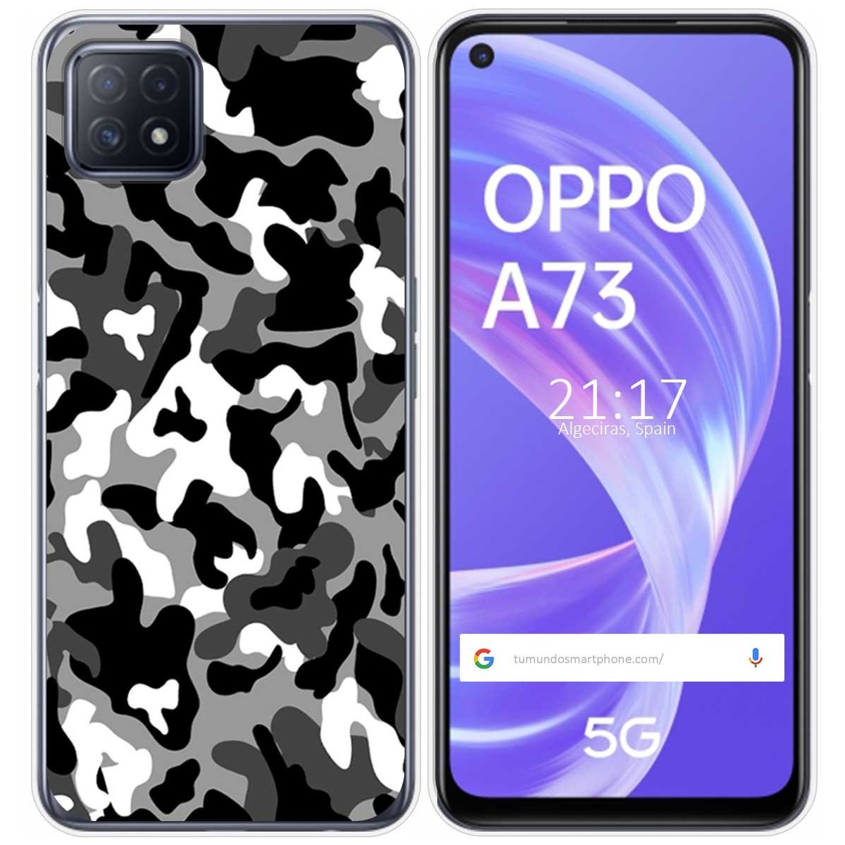 Funda Gel Tpu para Oppo A73 5G diseño Snow Camuflaje Dibujos
