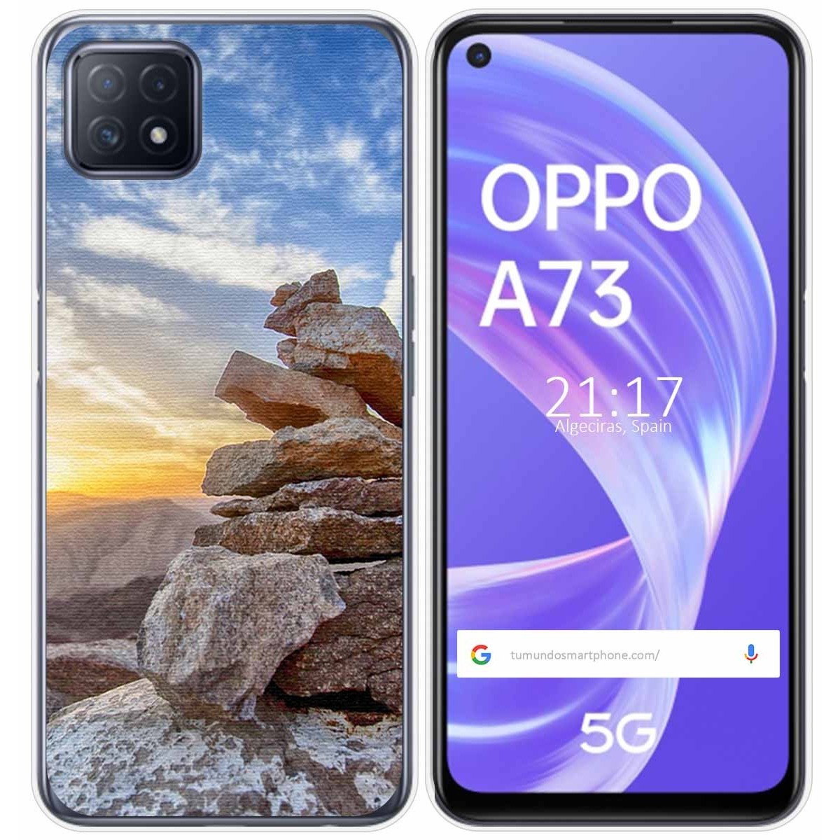 Funda Gel Tpu para Oppo A73 5G diseño Sunset Dibujos