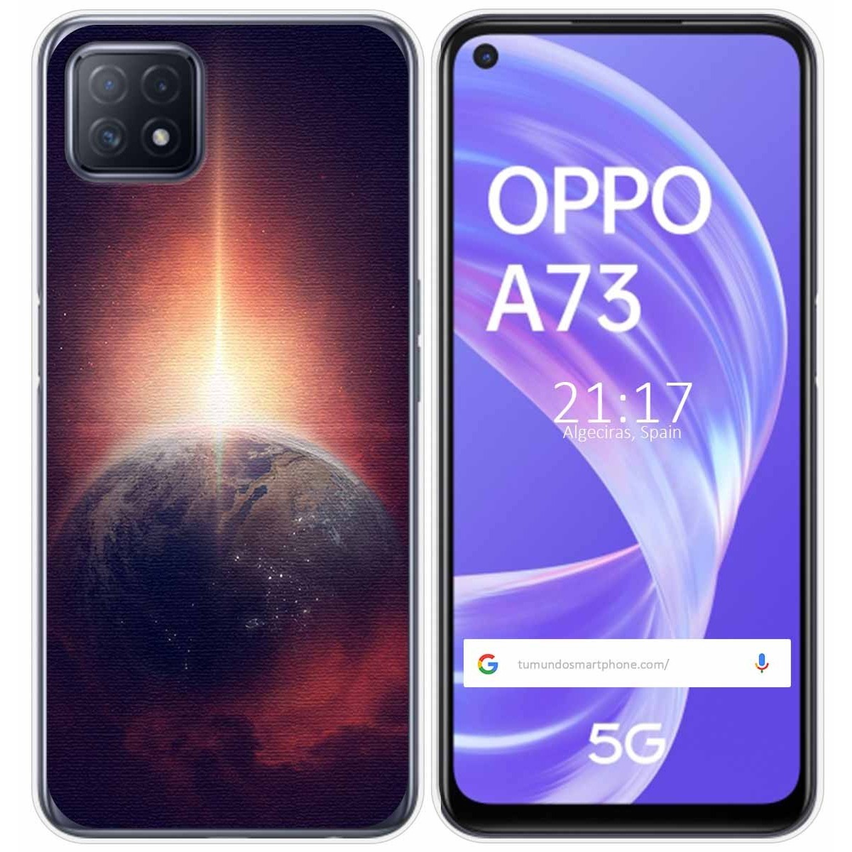 Funda Gel Tpu para Oppo A73 5G diseño Tierra Dibujos