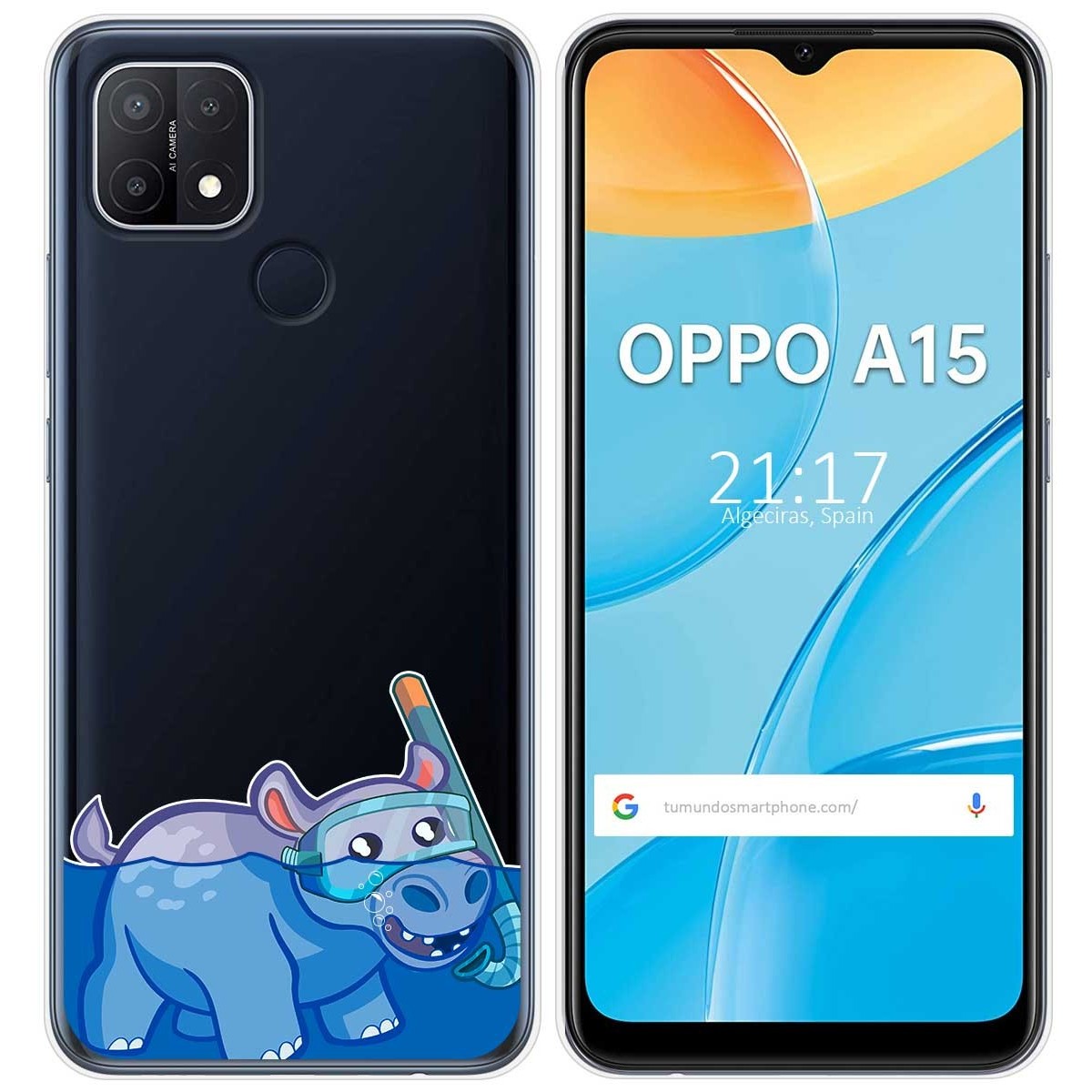 Funda Gel Transparente para Oppo A15 diseño Hipo Dibujos