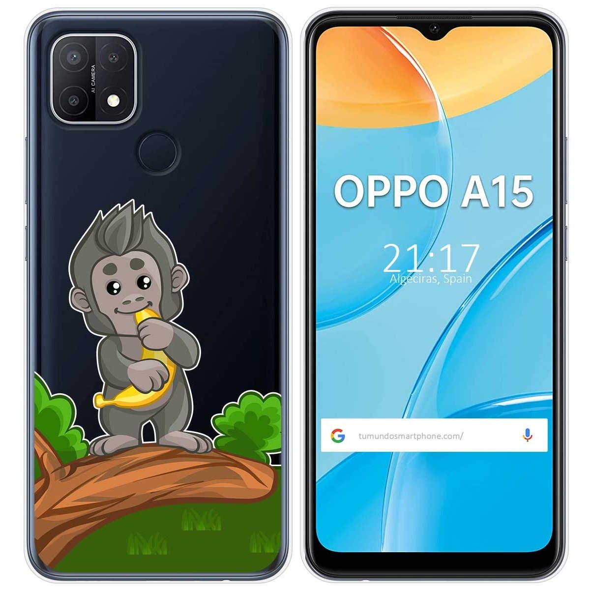Funda Gel Transparente para Oppo A15 diseño Mono Dibujos