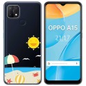Funda Gel Transparente para Oppo A15 diseño Playa Dibujos