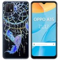 Funda Gel Transparente para Oppo A15 diseño Plumas Dibujos