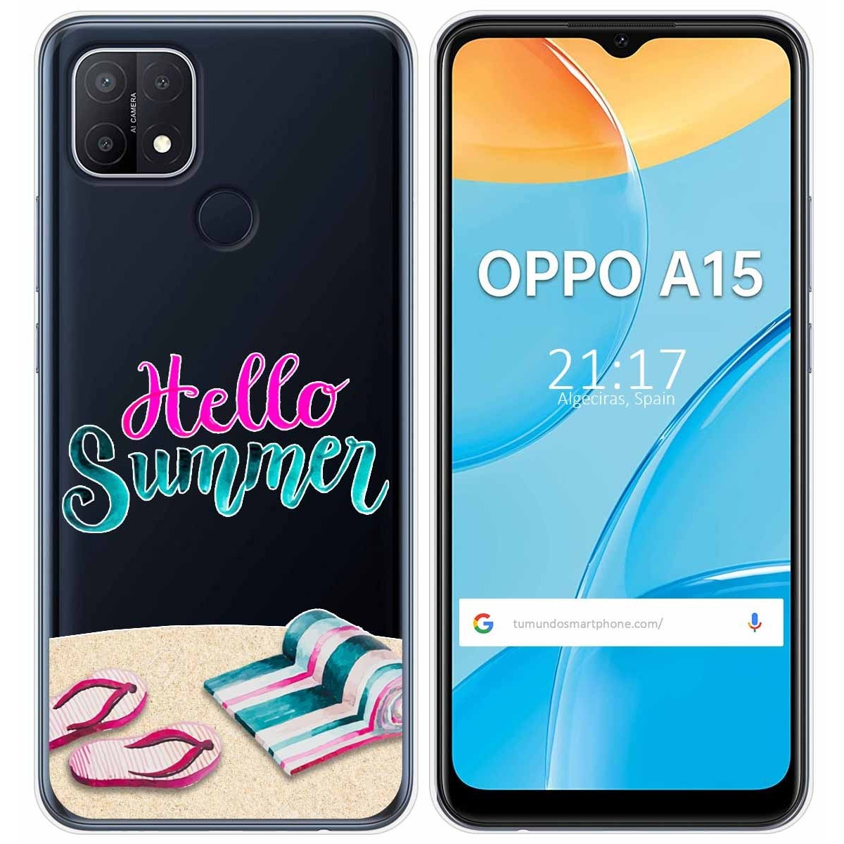 Funda Gel Transparente para Oppo A15 diseño Summer Dibujos