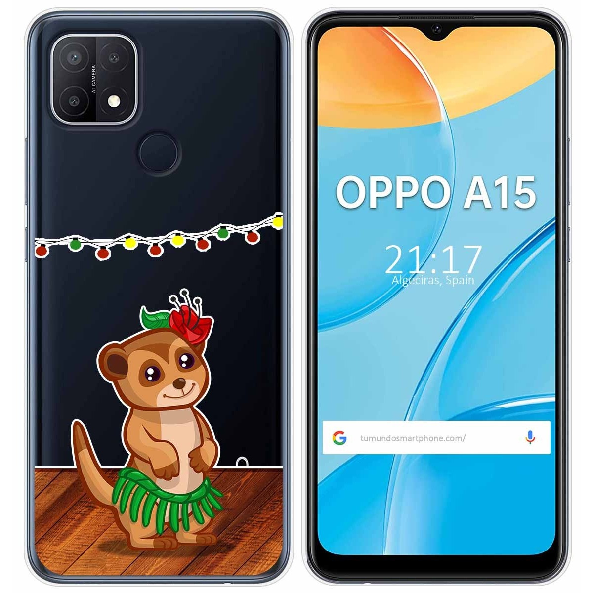 Funda Gel Transparente para Oppo A15 diseño Suricata Dibujos