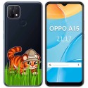 Funda Gel Transparente para Oppo A15 diseño Tigre Dibujos