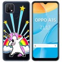 Funda Gel Transparente para Oppo A15 diseño Unicornio Dibujos