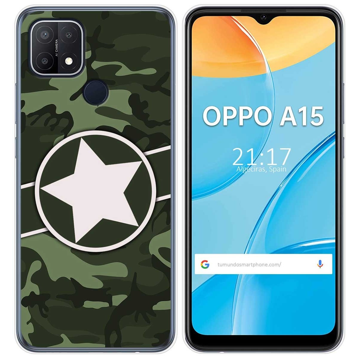 Funda Gel Tpu para Oppo A15 diseño Camuflaje 01 Dibujos